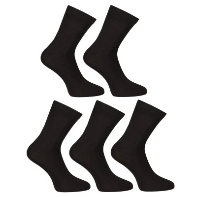 Nedeto 5PACK ponožky kotníkové bambusové černé (5PBK01) L