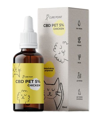Cure Point CBD Pet 5% kuře olej 10 ml