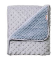 Baby Nellys Dětská luxusní oboustranná deka s minky 80x90 cm, šedá