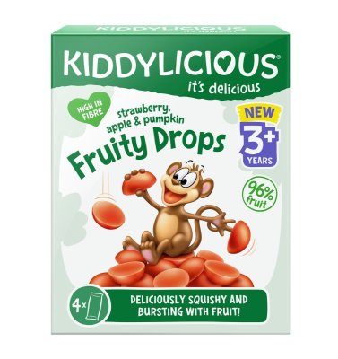 Kiddylicious Ovocné želé bonbónky jahoda, jablko a dýně 4x16 g