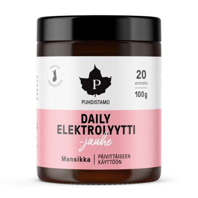 Puhdistamo Daily Electrolyte Powder jahoda 100 g + láhev 500 ml ZDARMA