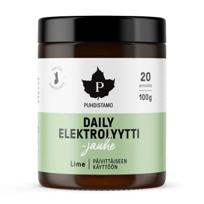 Puhdistamo Daily Electrolyte Powder limetka 100 g + láhev 500 ml ZDARMA
