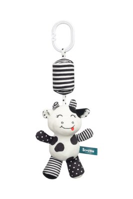 SENSILLO Závěsná hračka nejen do kočárku BLACK&WHITE - Kravička