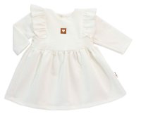 Baby Nellys Dětské teplákové šaty, tunika Vintage Love - krémové, vel. 68