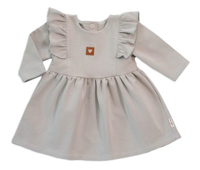 Baby Nellys Dětské teplákové šaty, tunika Vintage Love - šedé