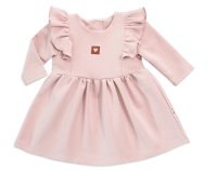 Baby Nellys Dětské teplákové šaty, tunika Vintage Love - starorůžové. vel. 68