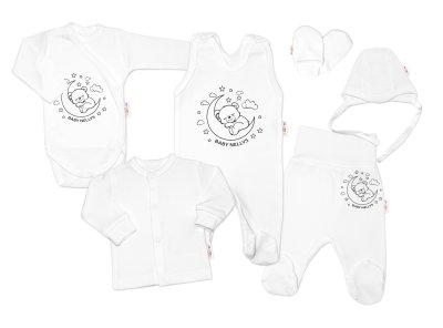 Baby Nellys Soupravička do porodnice 6D, Medvídek na měsíčku, vel. 56