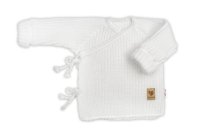 Baby Nellys Kojenecký svetřík, rostoucí, na zavazování na boku - bílá