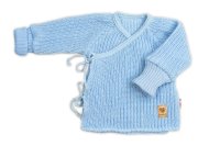 Baby Nellys Kojenecký svetřík, rostoucí, na zavazování na boku - modrá