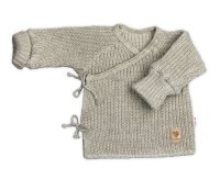 Baby Nellys Kojenecký svetřík, rostoucí, na zavazování na boku - tm. béžová