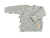 Baby Nellys Kojenecký svetřík, rostoucí, na zavazování na boku - šedý, 62/68