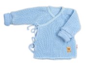 Baby Nellys Kojenecký svetřík, rostoucí, na zavazování na boku - modrá, vel.  62/68