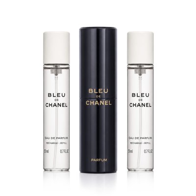 Chanel Bleu de  Parfém kapesní sprej plnitelný 20 ml + Parfém náplň 2 x 20 ml M x 20 ml M