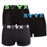 Styx 3PACK dětské boxerky sportovní guma černé (3GJ96012) 12-14 let
