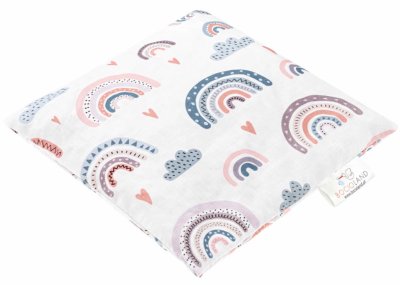 BocioLand Velký nahřívací polštářek s třešňovými pecičkami,  termofor - Duha pastelová