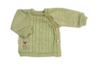 Baby Nellys Rostoucí pletený svetřík a kalhoty s kapsou Hand Made 2D, Nature, olivová