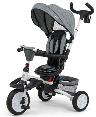 Milly Mally Luxusní Tříkolka Milly Mally Stanley Rubber Grey, šedá