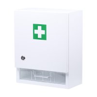 ŠTĚPAŘ Nástěnná lékárnička dřevěná pro 30 osob bílá