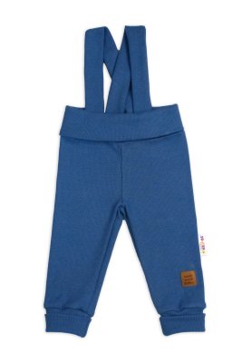 Baby Nellys Rostoucí legíny se šlemi, žebrované s širokým pásem  - modré