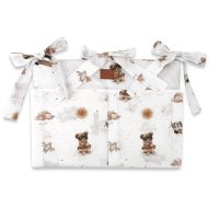 Miminu Kapsář na postýlku, bavlna, Méďa pilot - bílá, béžová