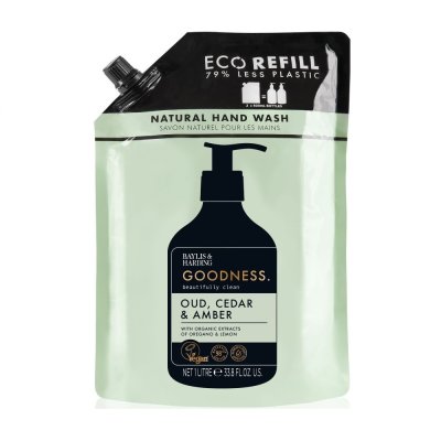 Baylis & Harding Tekuté mýdlo na ruce Oud, Cedr & Ambra náhradní náplň 1000 ml