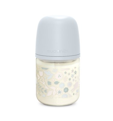 Suavinex Wonderland Skleněná láhev fyziologická SX PRO průtok S 0m+ 120 ml 1 ks liberty modrá