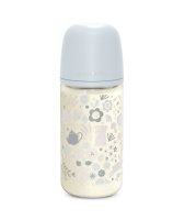 Suavinex Wonderland Skleněná láhev fyziologická SX PRO průtok M 3m+ 240 ml 1 ks liberty modrá