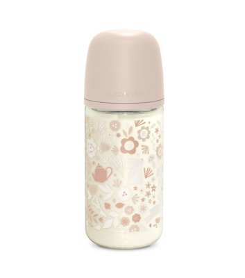 Suavinex Wonderland Skleněná láhev fyziologická SX PRO průtok M 3m+ 240 ml 1 ks liberty růžová