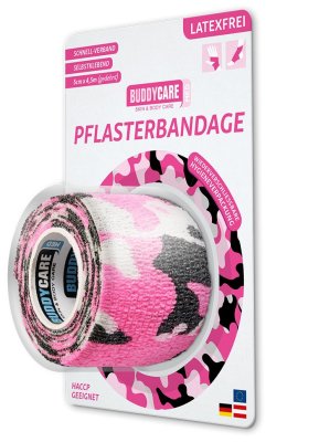 BUDDYCARE®MED Náplast 5 cm x 4,5 m růžový maskáč