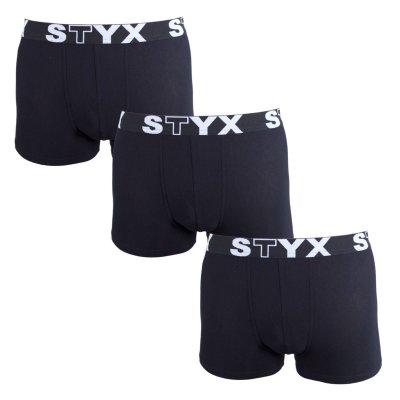 Styx 3PACK pánské boxerky sportovní guma nadrozměr černé (3R960) 5XL