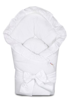 Baby Nellys Rychlozavinovačka s volánkem a stuhou - bílá