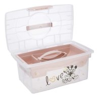 Keeeper Přenosný box s organizérem Minnie Mouse , transparentní/pudrově růžová