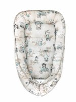 Miminu Bavlněné oboustranné hnízdečko , 55 x 75 cm, ZOO na cestách - cappuccino/mátová