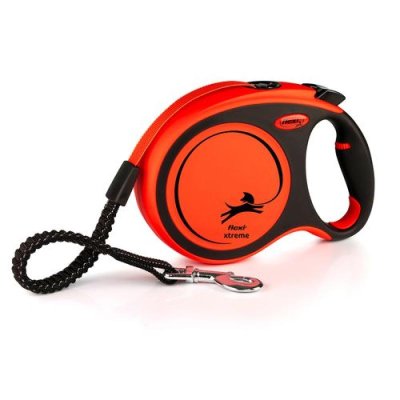 Flexi Xtreme L popruh 8m, oranžová do 65kg s pružným Soft-Stop páskem