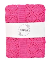 Baby Nellys Luxusní bavlněná háčkovaná deka. 75x95cm - malinová