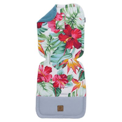 Mamo Tato Vložka do kočárku prošívaný Velvet Květy nepál, zelená