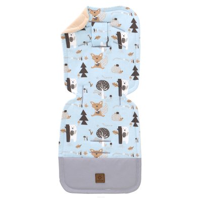 Mamo Tato Vložka do kočárku prošívaný Velvet - Zvířátka modrá, písková