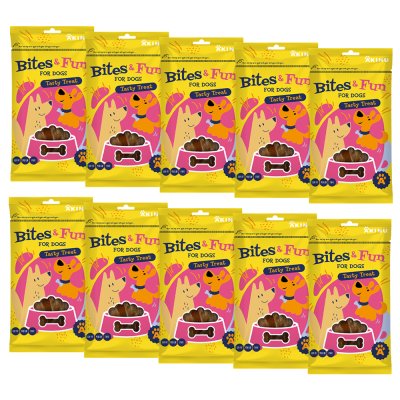 Akinu BITES & FUN Kuřecí kousky pamlsek pro psy 10 x 85 g