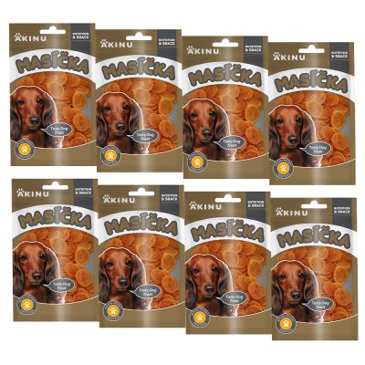 Akinu MASÍČKA Kuřecí chipsy pamlsek pro psy 8 x 75 g