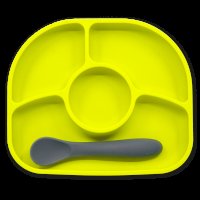 Bblüv silikonový talíř se lžičkou Yümi Lime