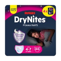 DryNites natahovací kalhotky na noc pro dívky JUMBO box 4-7let/17-30kg/4x16ks