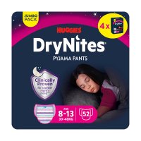 DryNites natahovací kalhotky na noc pro dívky JUMBO box 8-13 let / 30-48kg / 4x13ks
