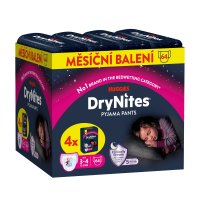 DryNites natahovací kalhotky pro dívky JUMBO box 3-4 roky / 12-21kg / 4x16ks