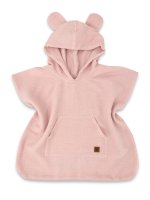 Baby Nellys Dětské mušelínové pončo lux s kapucí Teddy, rychleschnoucí, 110/122