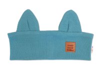 Baby Nellys Čelenka Cat s oušky pro děti Hand Made - mořská 6-12m