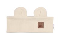Baby Nellys Čelenka Teddy s oušky pro děti Hand Made - krémová, 1-3 roky