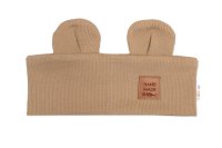 Baby Nellys Čelenka Teddy s oušky pro děti Hand Made - hnědá, béžová, 4-8 let