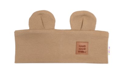 Baby Nellys Čelenka Teddy s oušky pro děti Hand Made - hnědá, béžová, 4-8 let