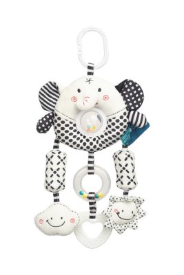 SENSILLO Kontrastní závěsná plyšová hračka nejen na cesty black&white - Sloník