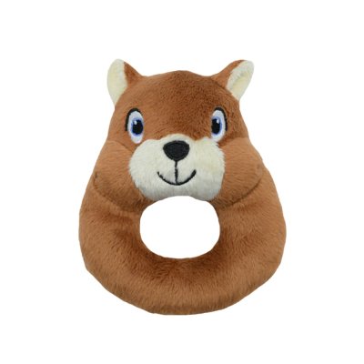 Tulilo Plyšové chrastítko Veverka, 12cm - hnědá